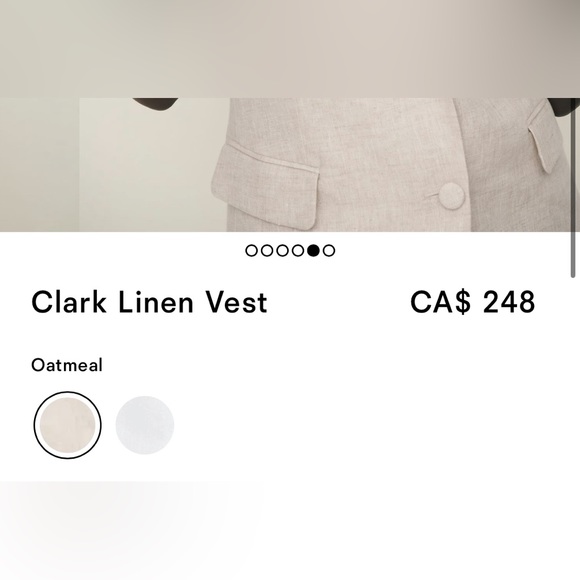 BNWOT Reformation Clark Linen Vest in Oatmeal XS - Picture 9 of 11